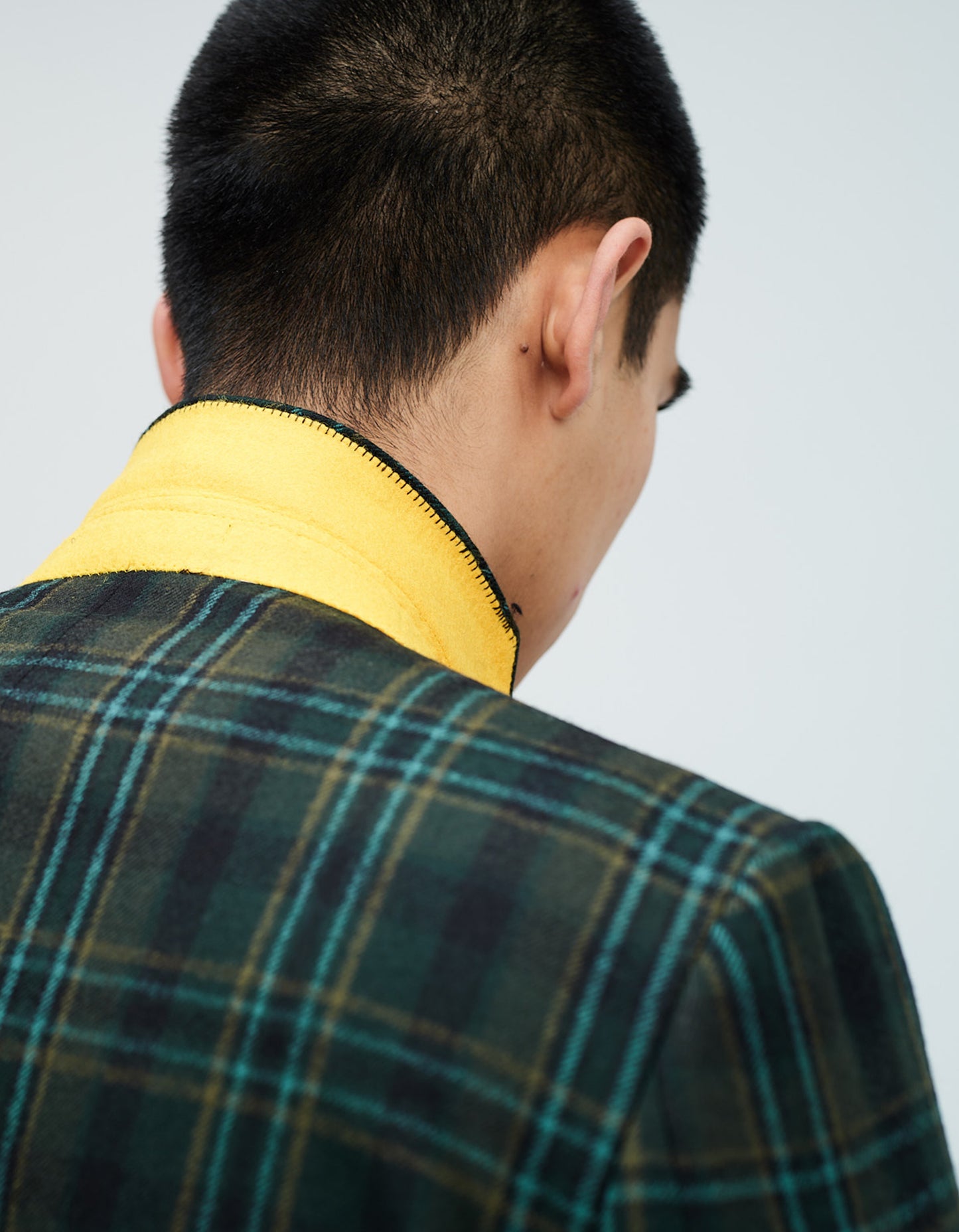 Dark Green Wool Check 2 Piece Suit
