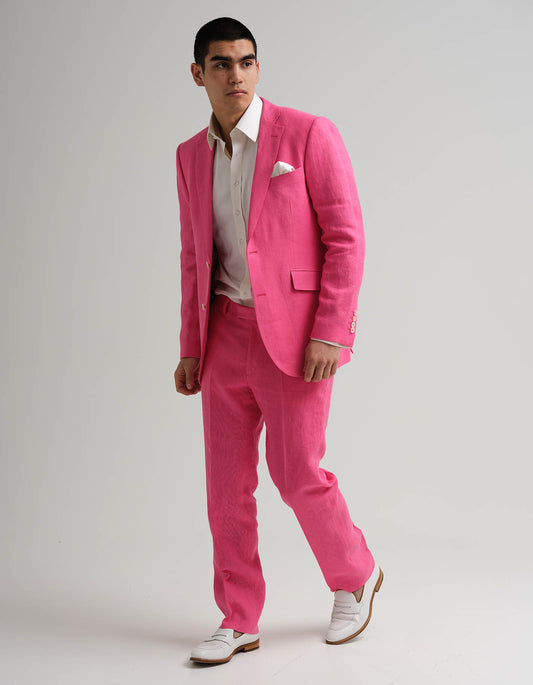 Hot Pink Linen 2 Piece Suit
