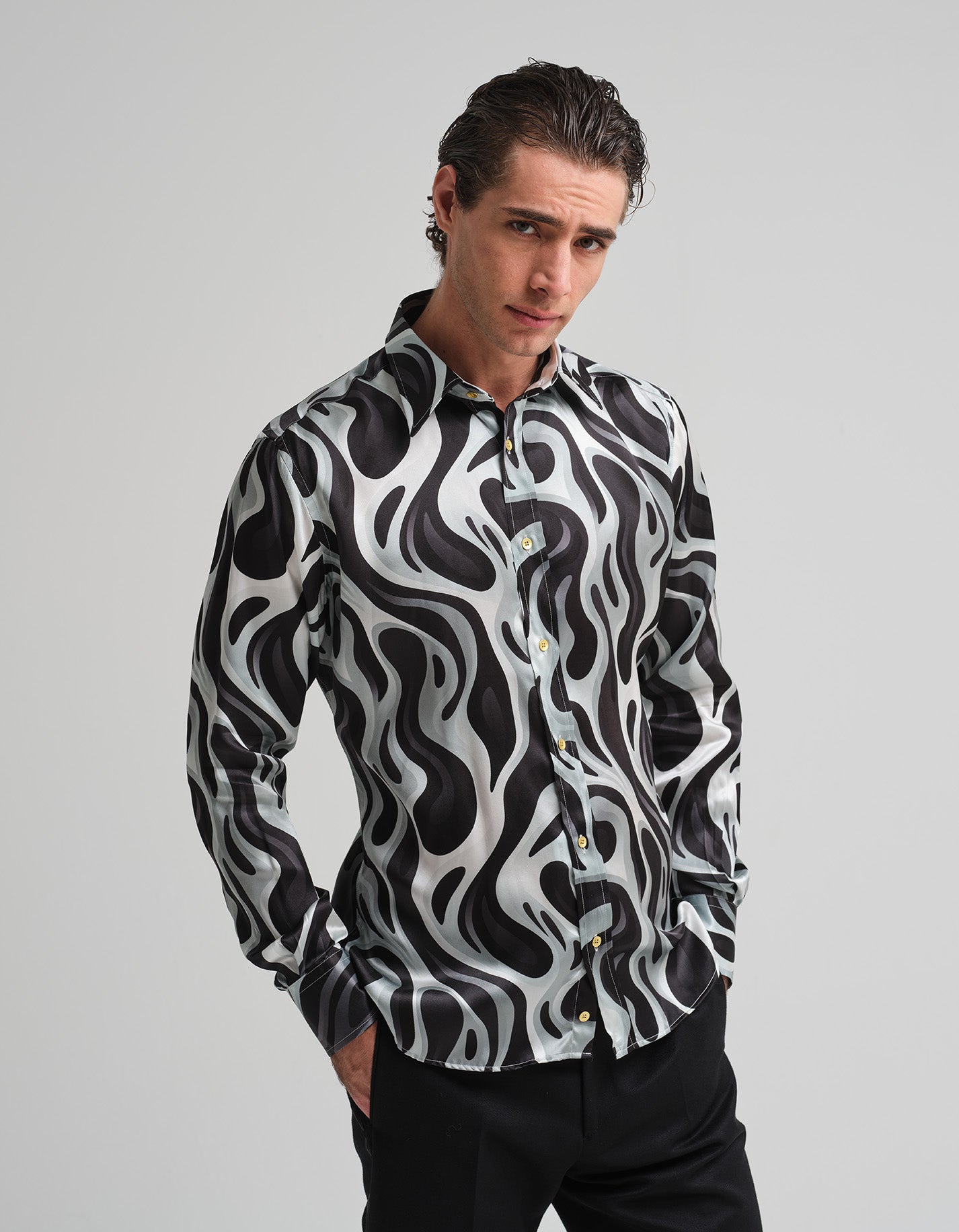 Zebra Print Silk 2024 Shirt