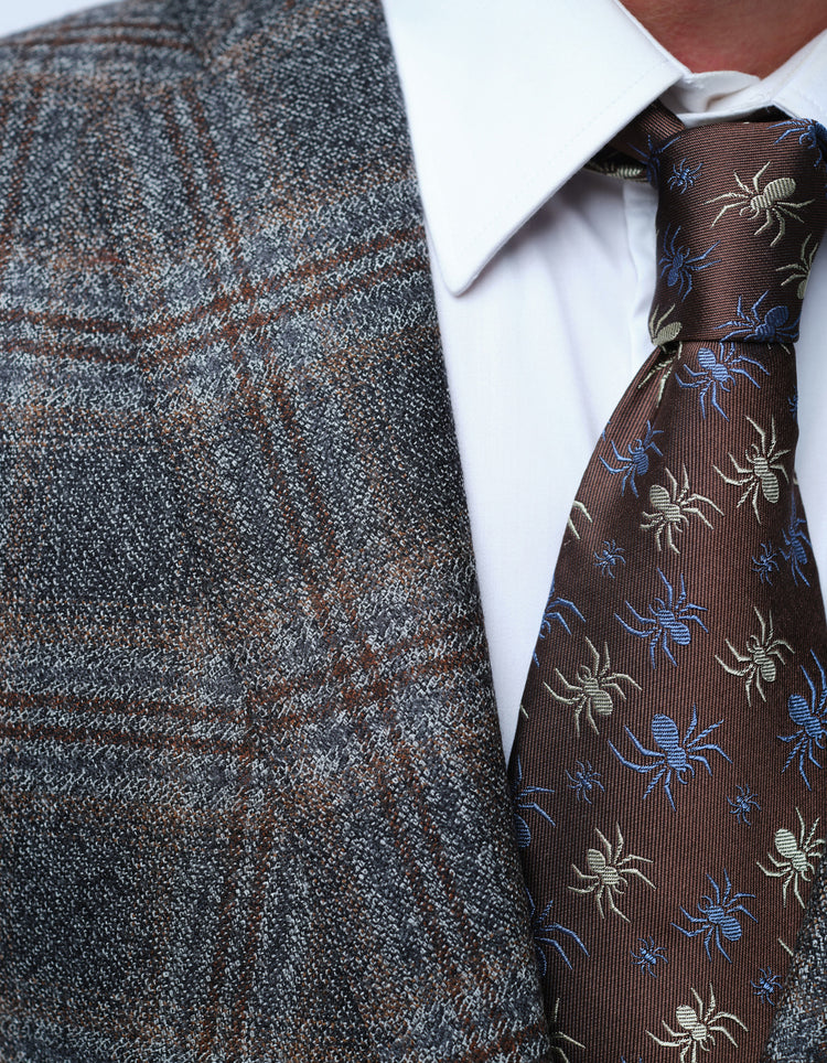 Grey Merino Wool Check Suit