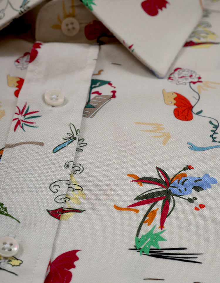 Cream Scatter Print Shirt