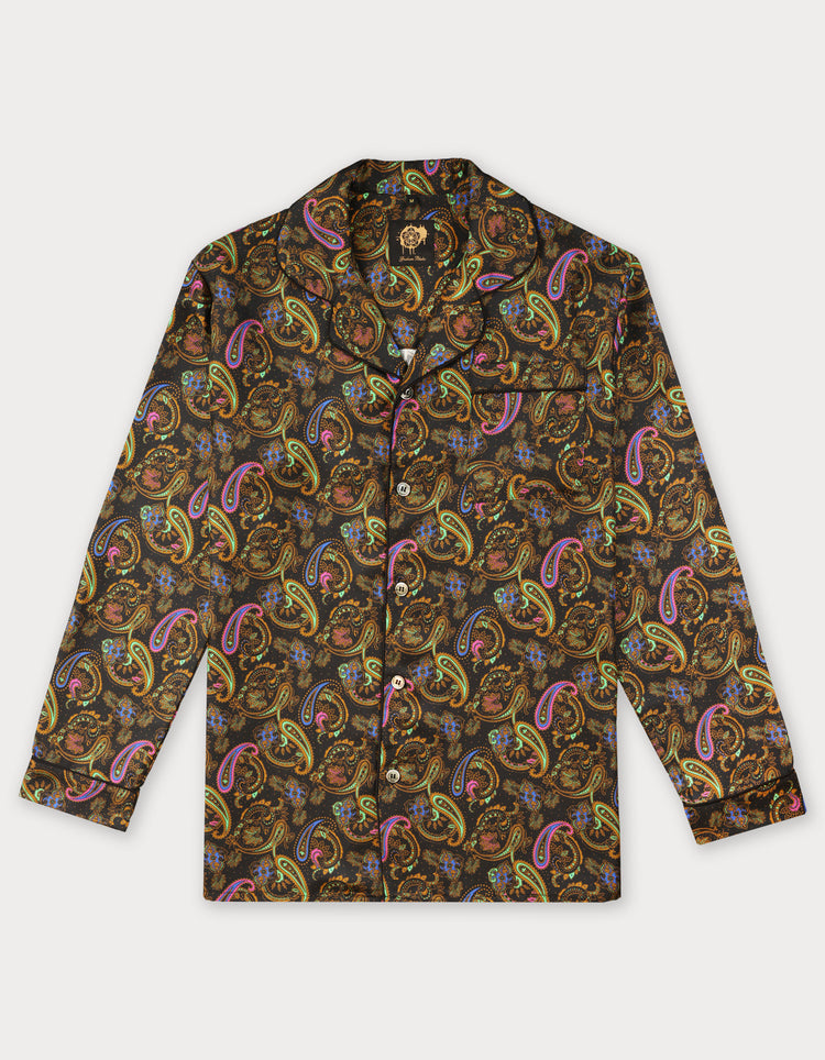 Teal Paisley Silk Pyjamas