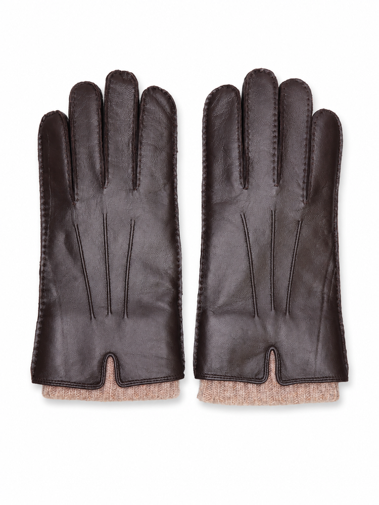 Dark Brown Leather Gloves