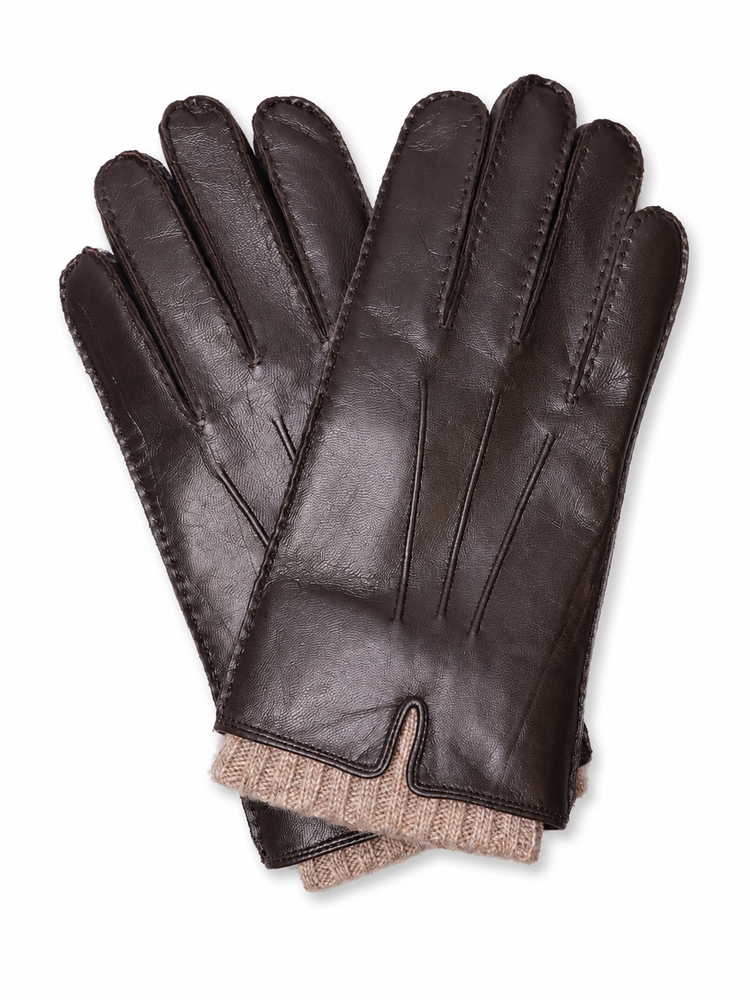Dark Brown Leather Gloves