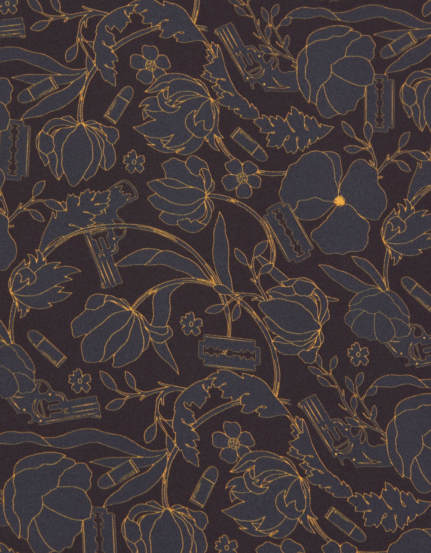 Peaky Blinders Navy Floral Chain Silk Pocket Square