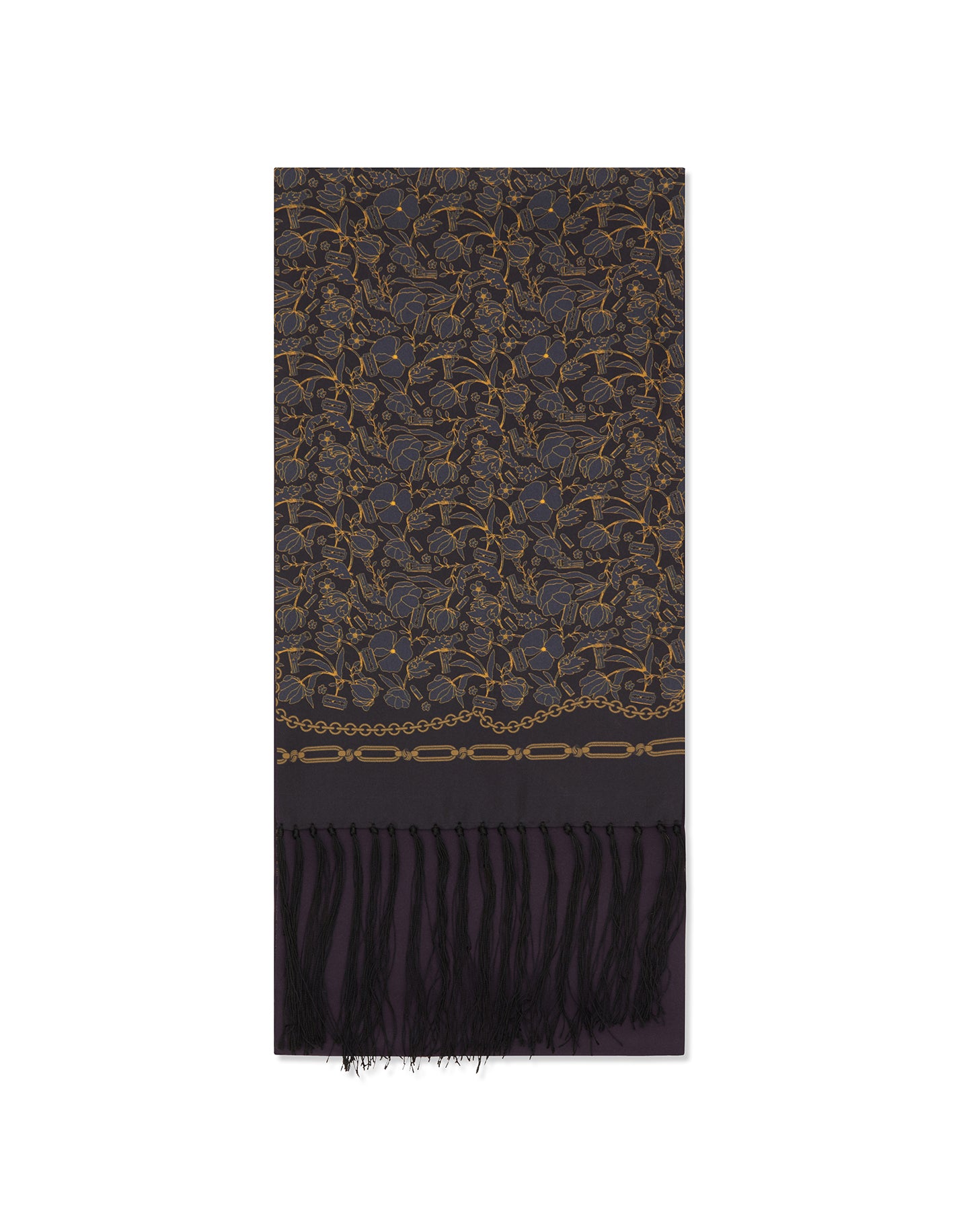 Peaky Blinders Navy Foral Silk Scarf