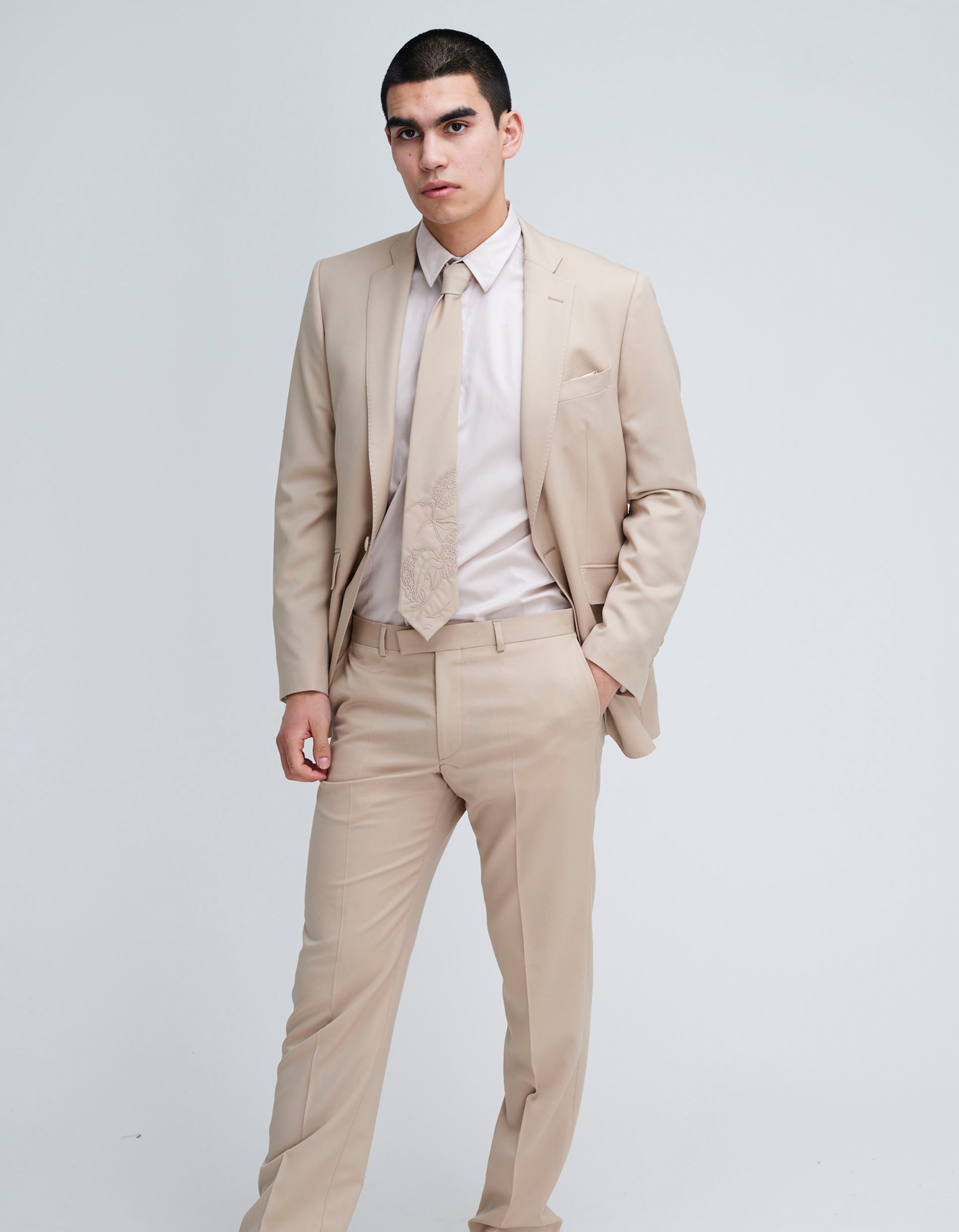 GOLDEN BEIGE 2 PIECE SUIT