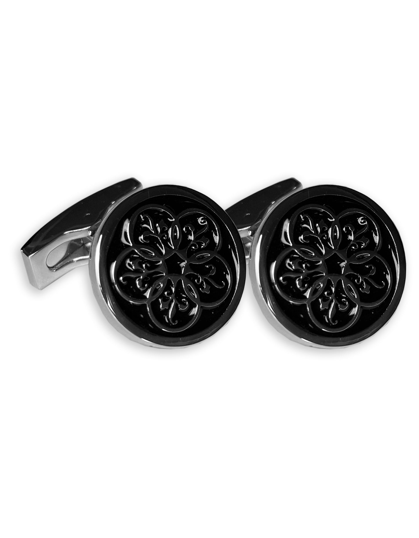 black enamel cufflinks