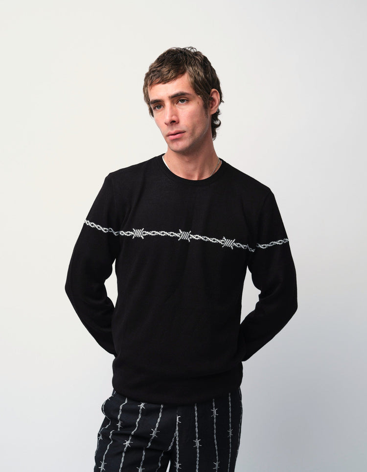 Black Barbed Wire Jumper - Gresham Blake Online