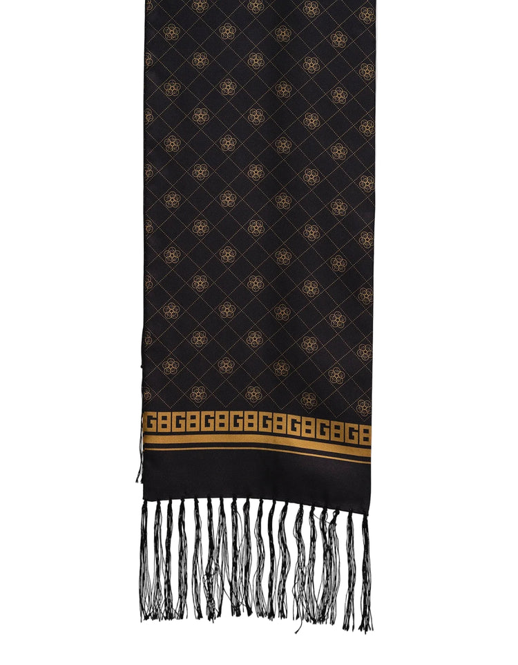 Black & Gold GB Logo Silk Scarf - Gresham Blake Online