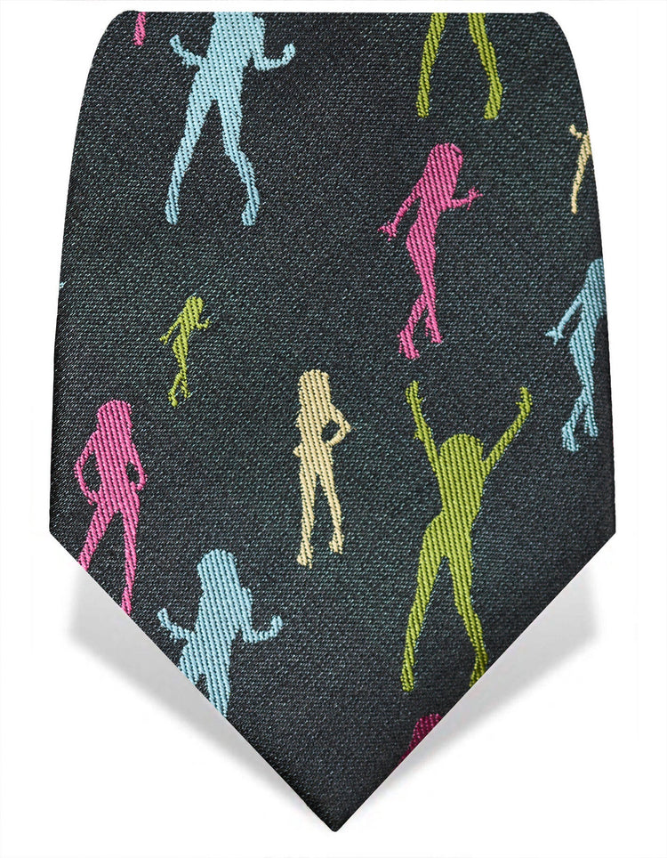 Black Pin Up Silk Tie - Gresham Blake Online