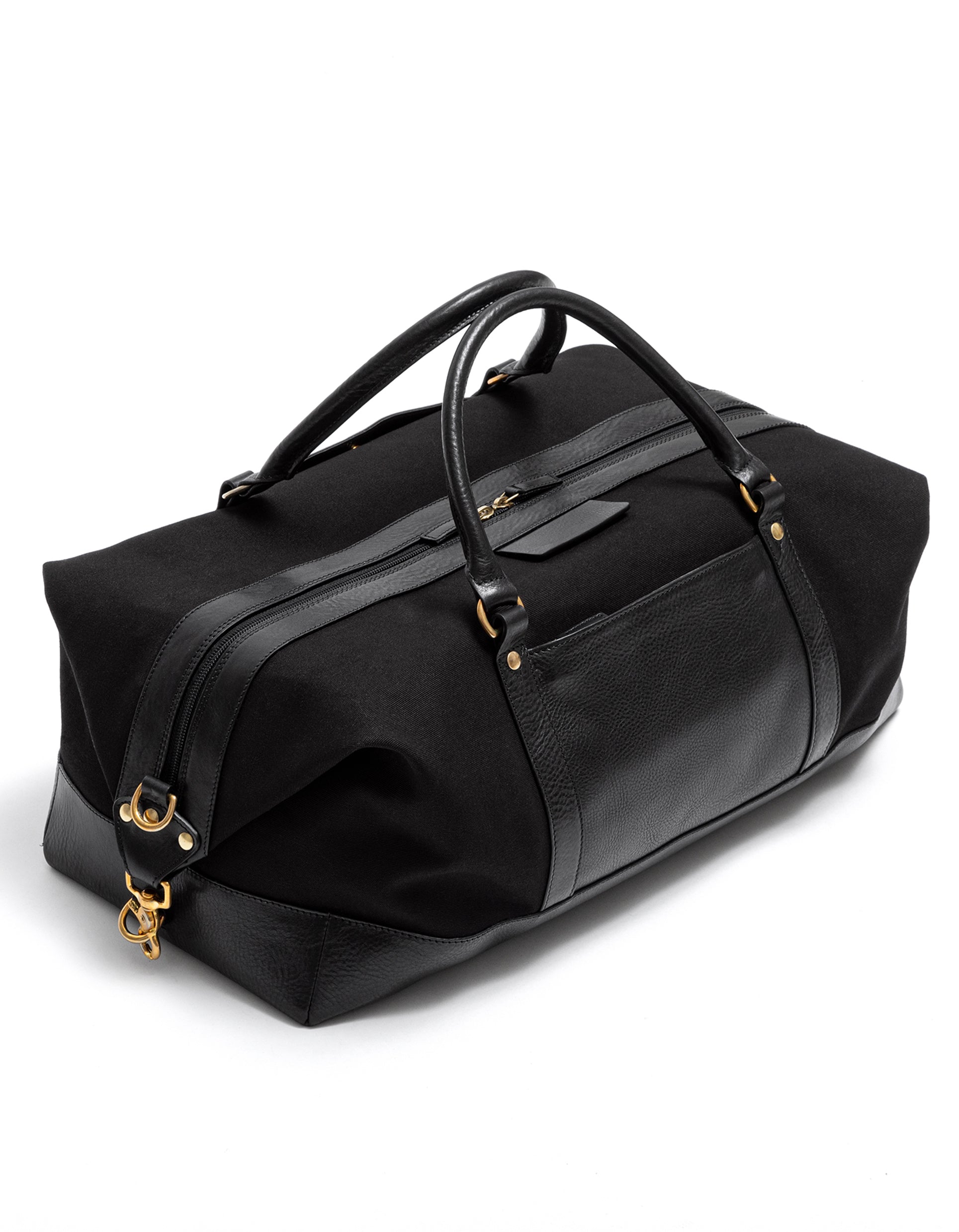 Black Leather Duffle Bag Mens