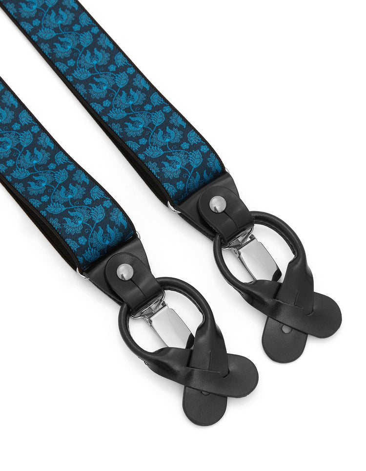 Blue Paisley & Silver Braces - Gresham Blake Online