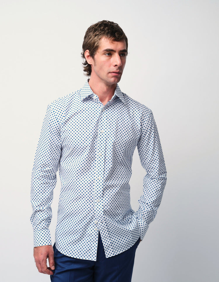 Blue Polka Shirt - Gresham Blake Online