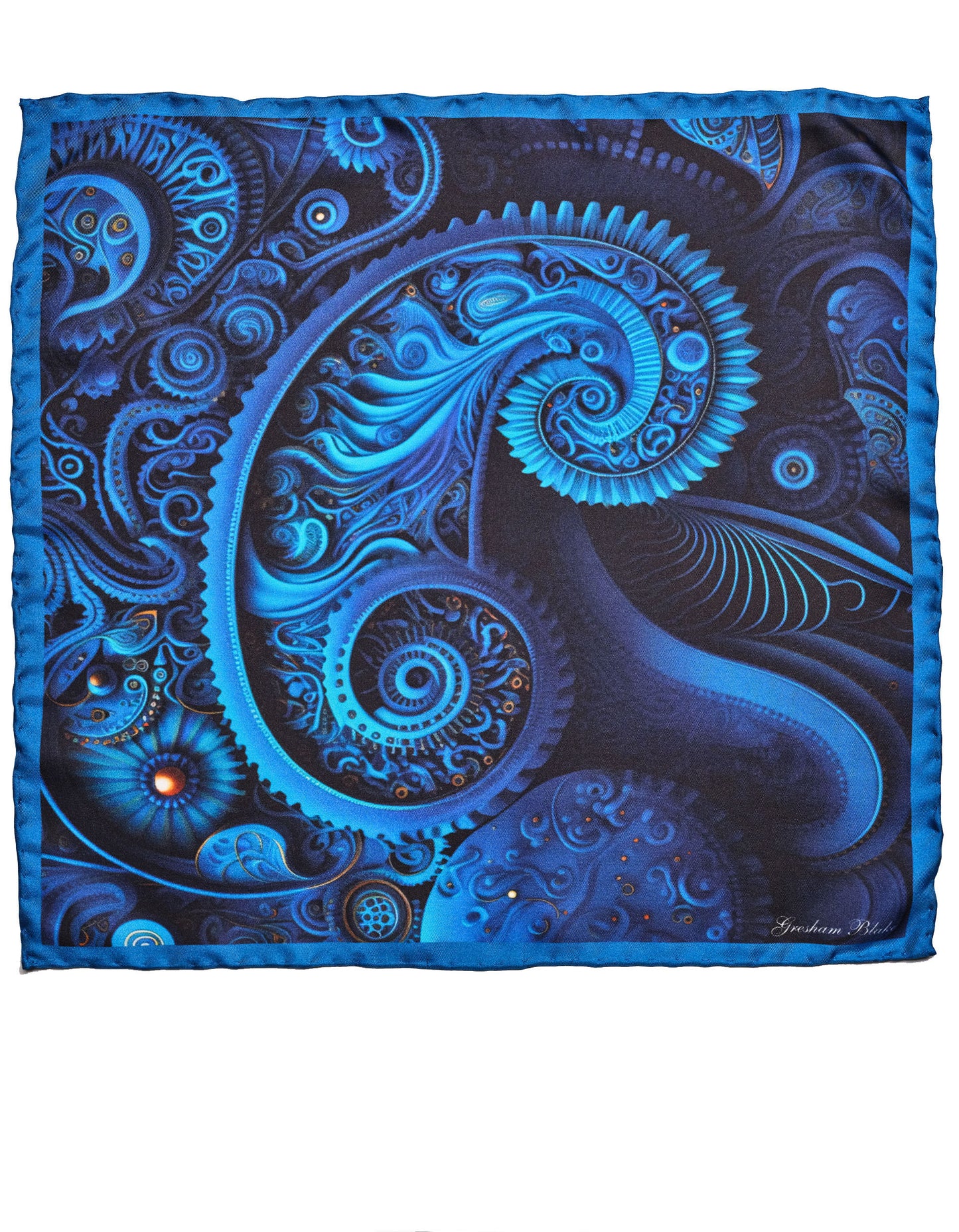 blue modern silk pocket