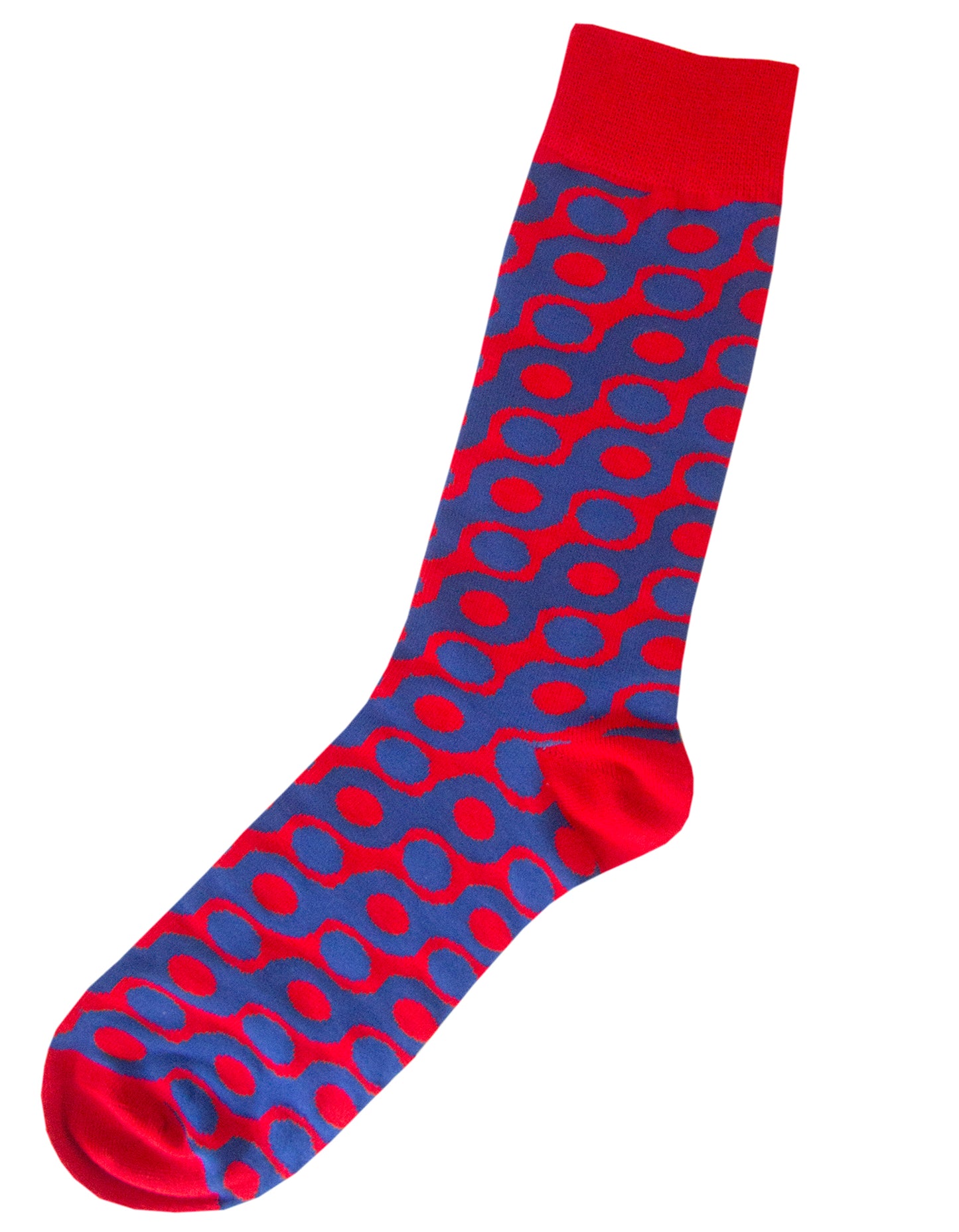 blue red printed socks