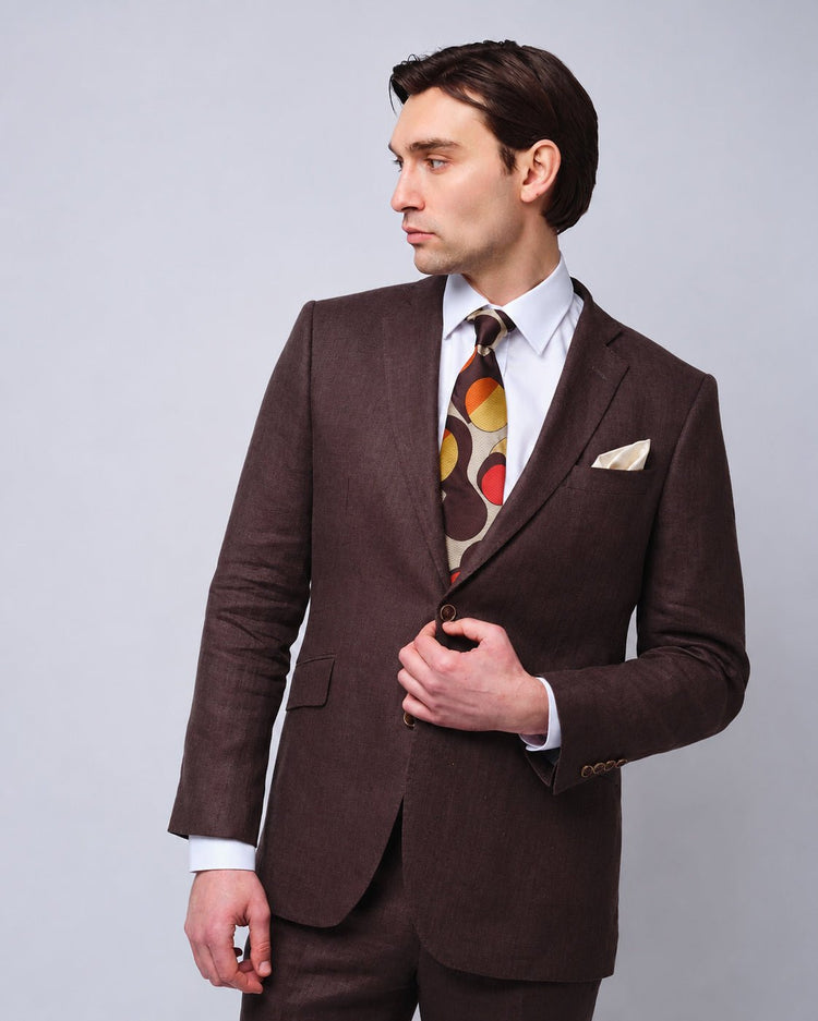 Brown Linen Suit - Gresham Blake Online