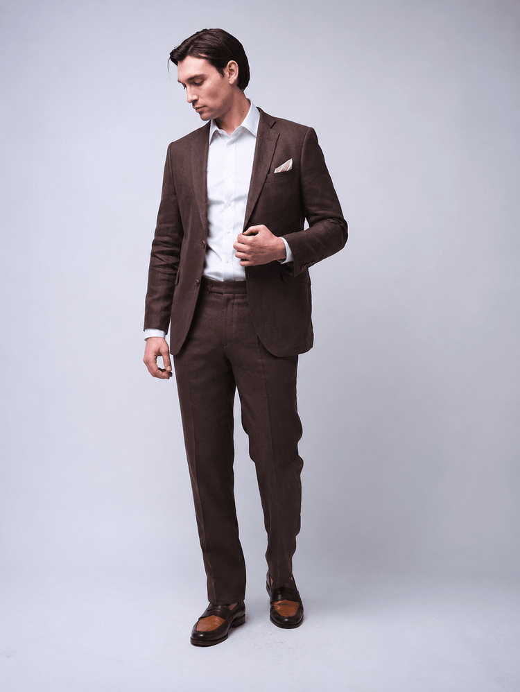 Brown Linen Suit - Gresham Blake Online