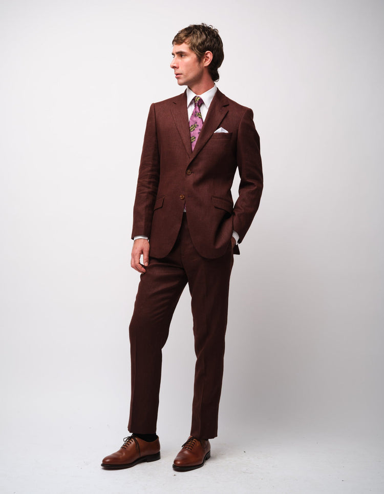 Brown Linen Suit - Gresham Blake Online