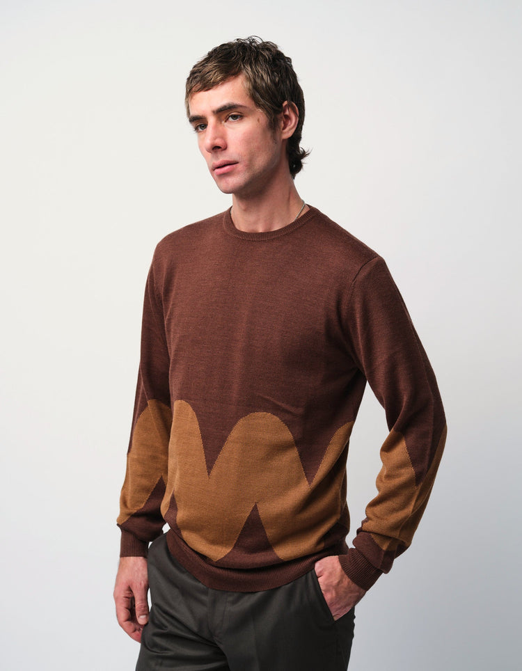 Brown Zig-Zag Jumper - Gresham Blake Online