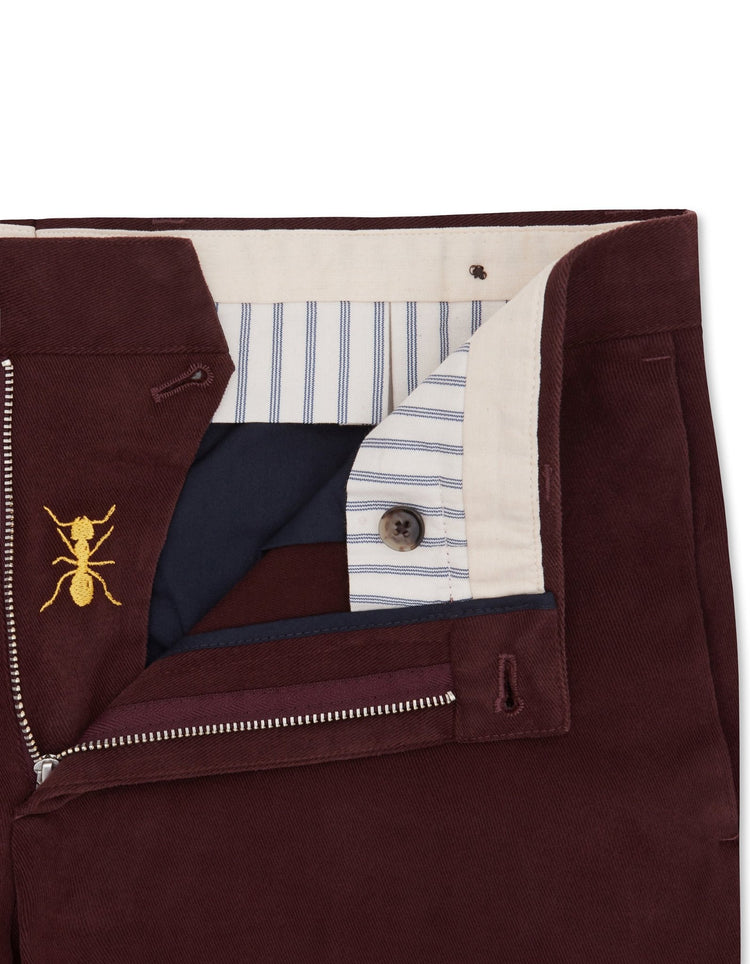 Burgundy Cotton Stretch Chino - Gresham Blake Online