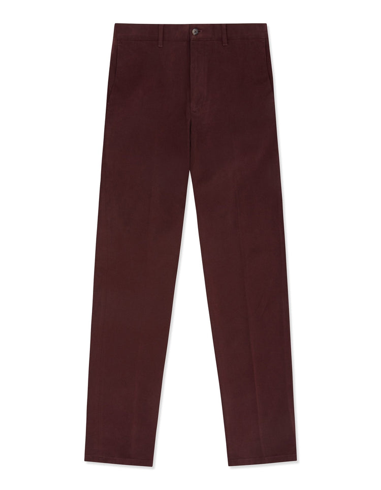 Burgundy Cotton Stretch Chino - Gresham Blake Online