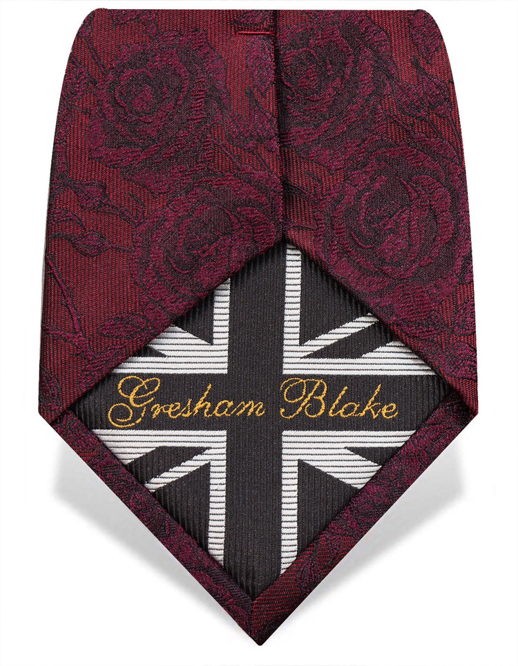 Burgundy Rose Silk Tie - Gresham Blake Online