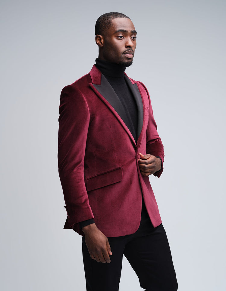 Burgundy Velvet Jacket - Gresham Blake Online