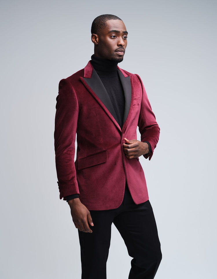 Burgundy Velvet Jacket - Gresham Blake Online