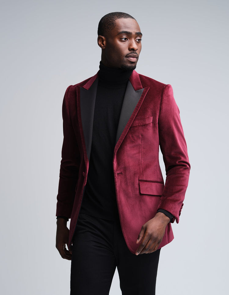 Burgundy Velvet Jacket - Gresham Blake Online