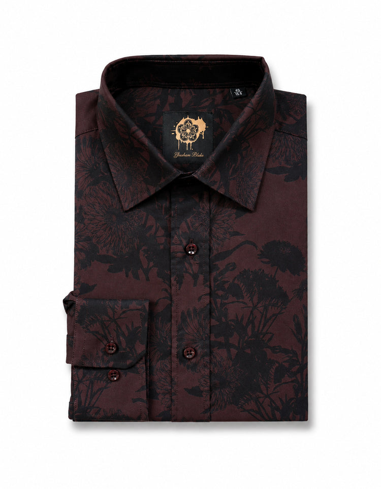 Burgundy Floral Shirt