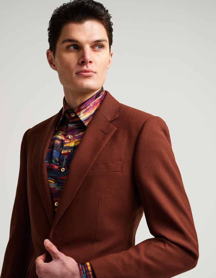 Burnt Orange Wool Suit - Gresham Blake Online