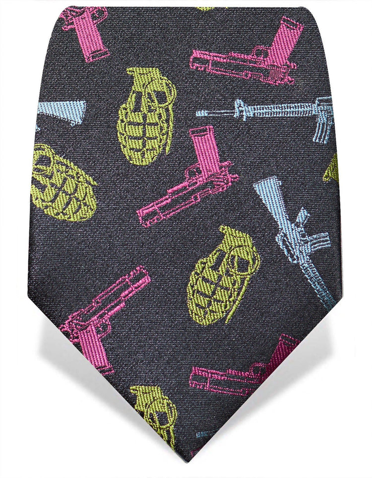 Colourful Weapons Silk Tie - Gresham Blake Online