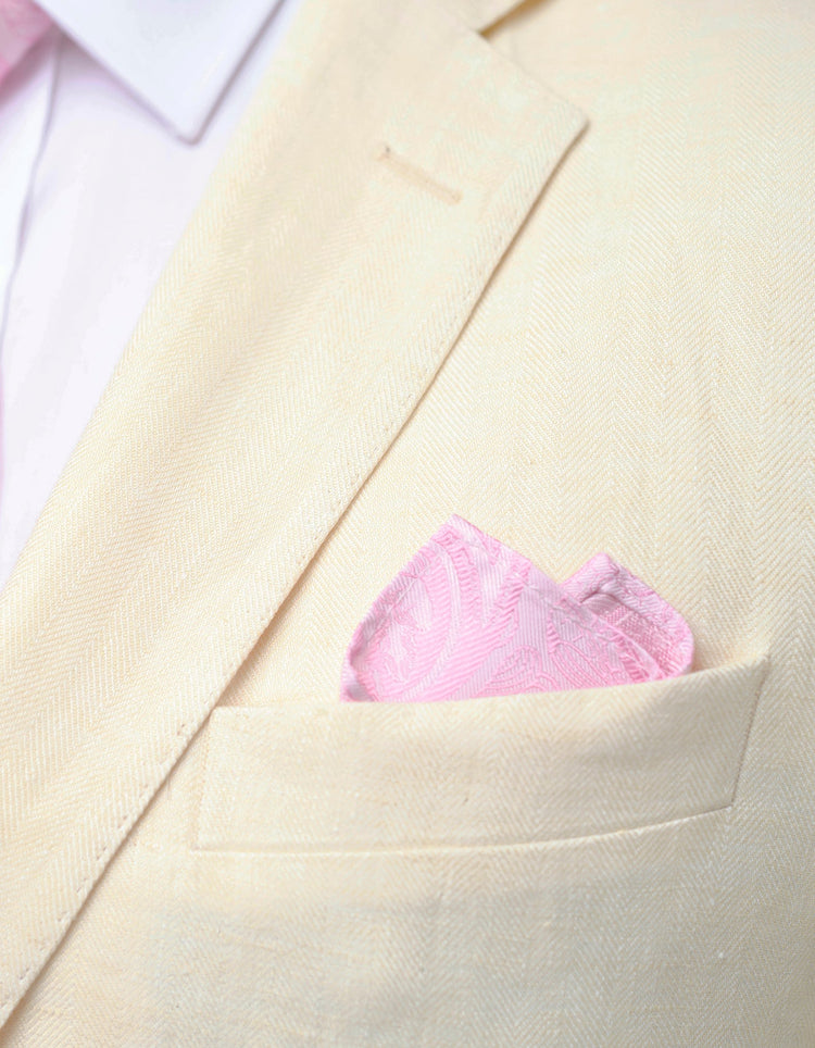 Cream Herringbone Linen Suit - Gresham Blake Online