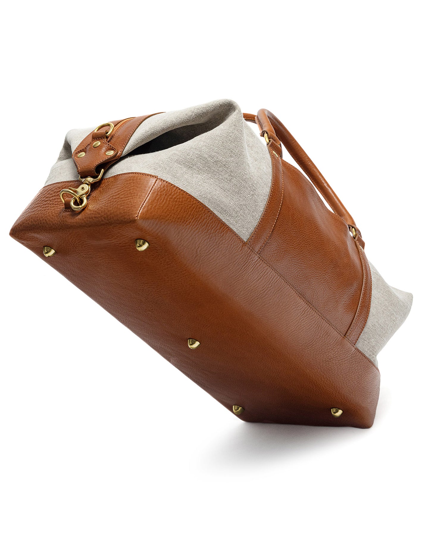 tan duffle bag