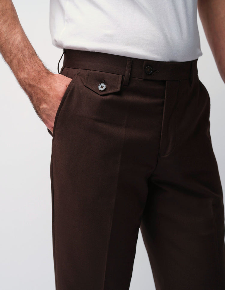 Dark Brown Trousers - Gresham Blake Online