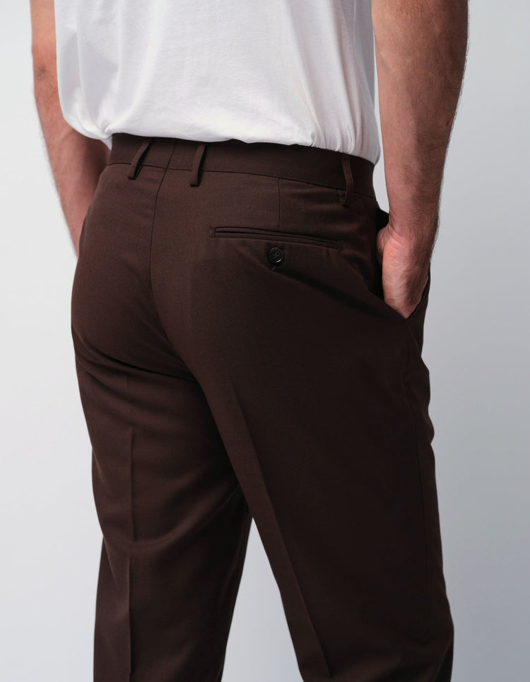 Dark Brown Trousers - Gresham Blake Online