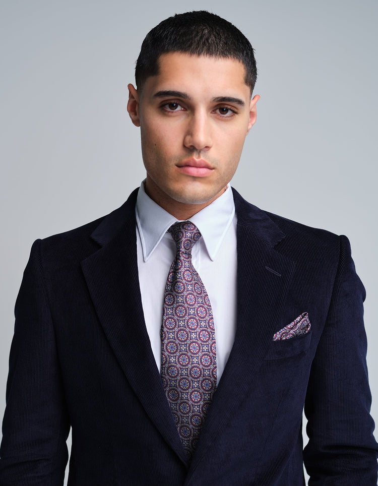 Dark Navy Needlecord Suit - Gresham Blake Online