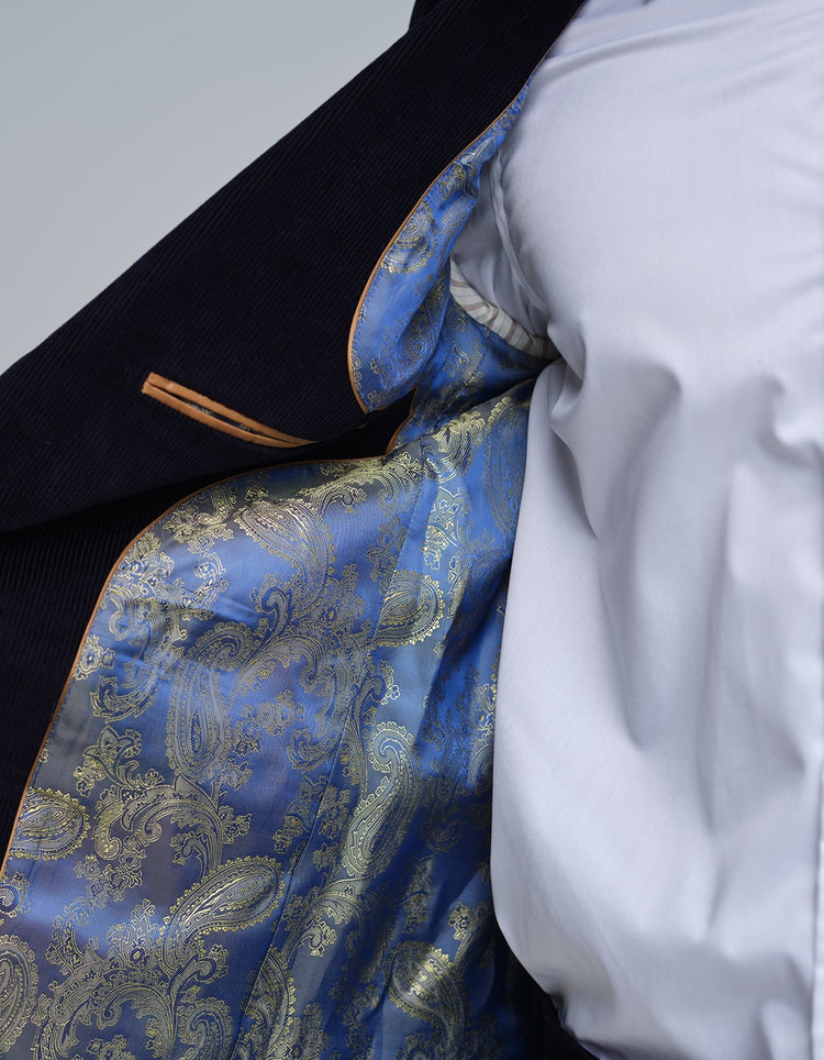 Dark Navy Needlecord Suit - Gresham Blake Online