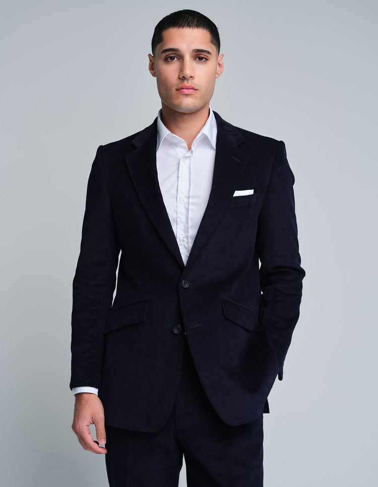Dark Navy Needlecord Suit - Gresham Blake Online