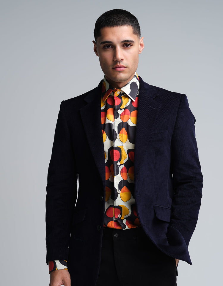 Dark Navy Needlecord Suit - Gresham Blake Online