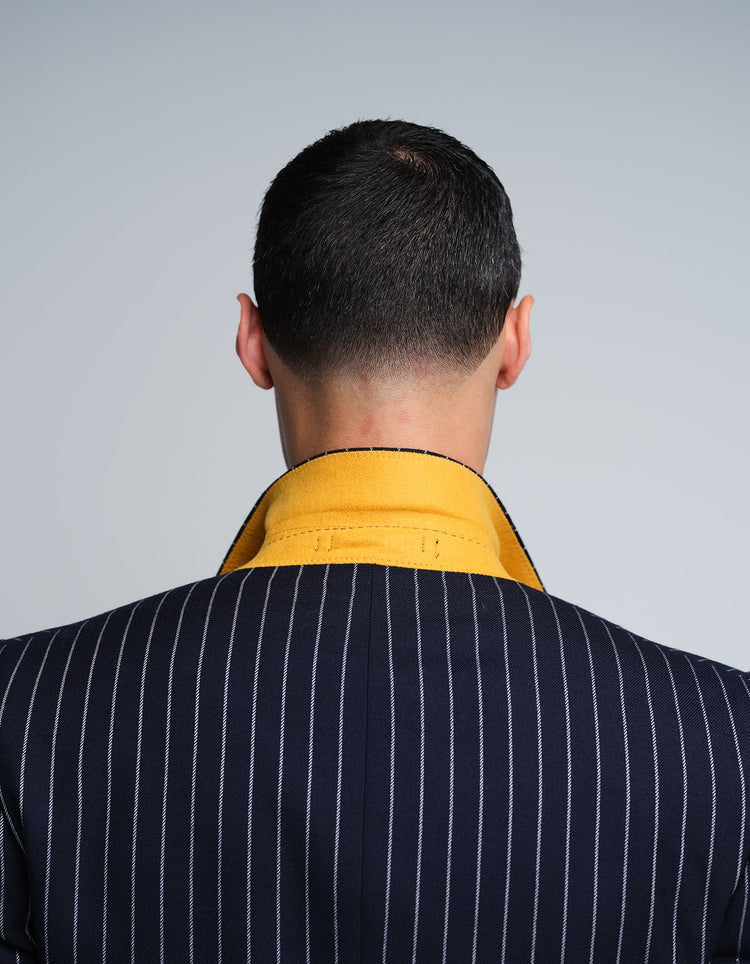 Double Breasted Navy Chalk Stripe Suit - Gresham Blake Online