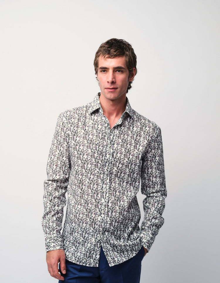 Floral Jacquard Shirt - Gresham Blake Online