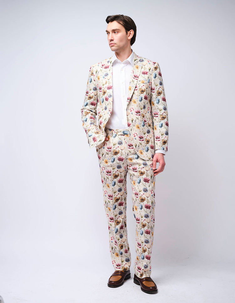 Floral Linen Suit - Gresham Blake Online