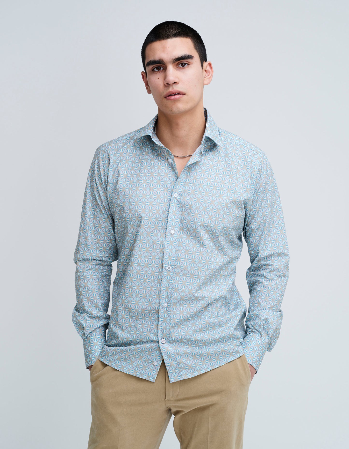 grey colour printed shirt