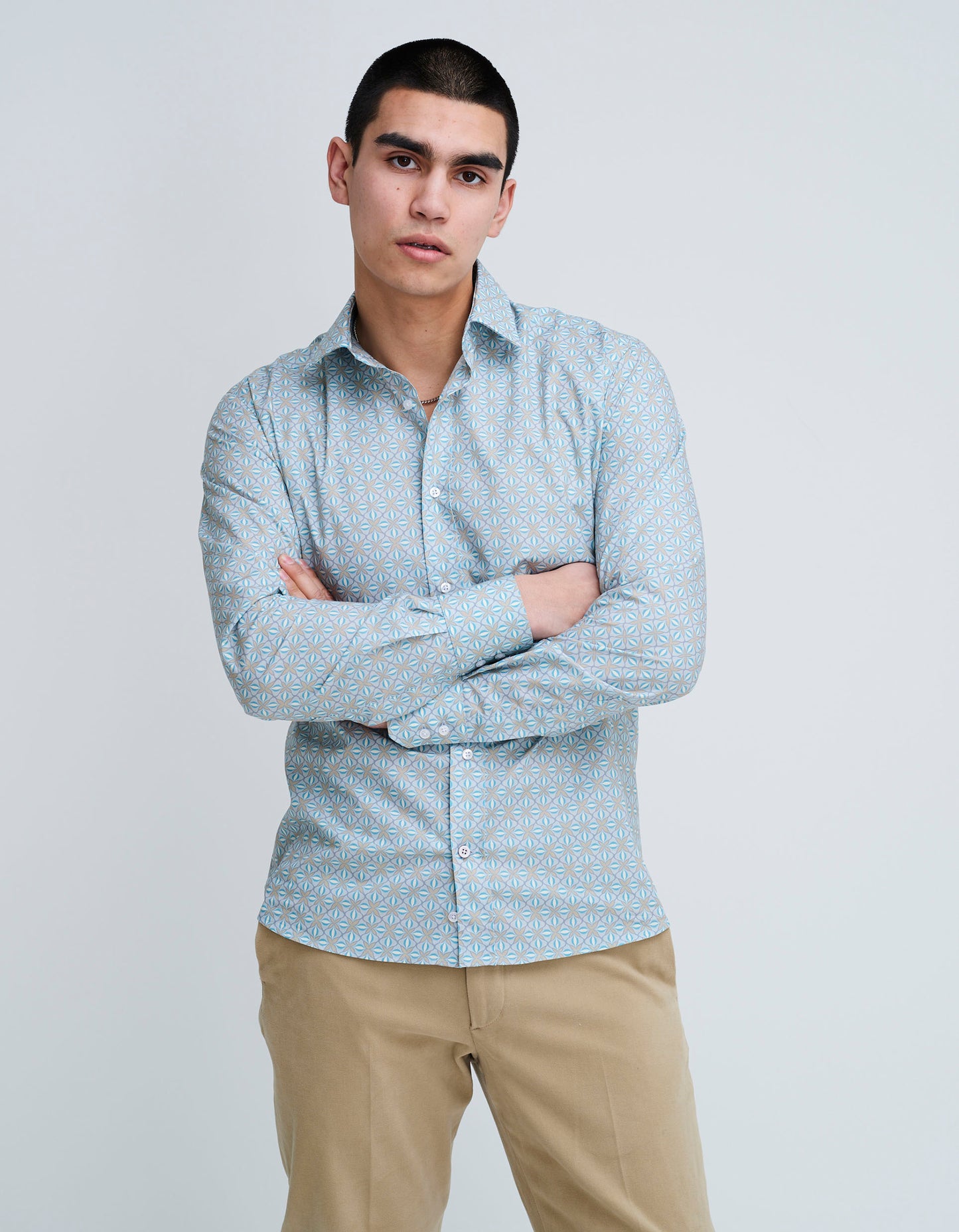 men's grey formal shirt