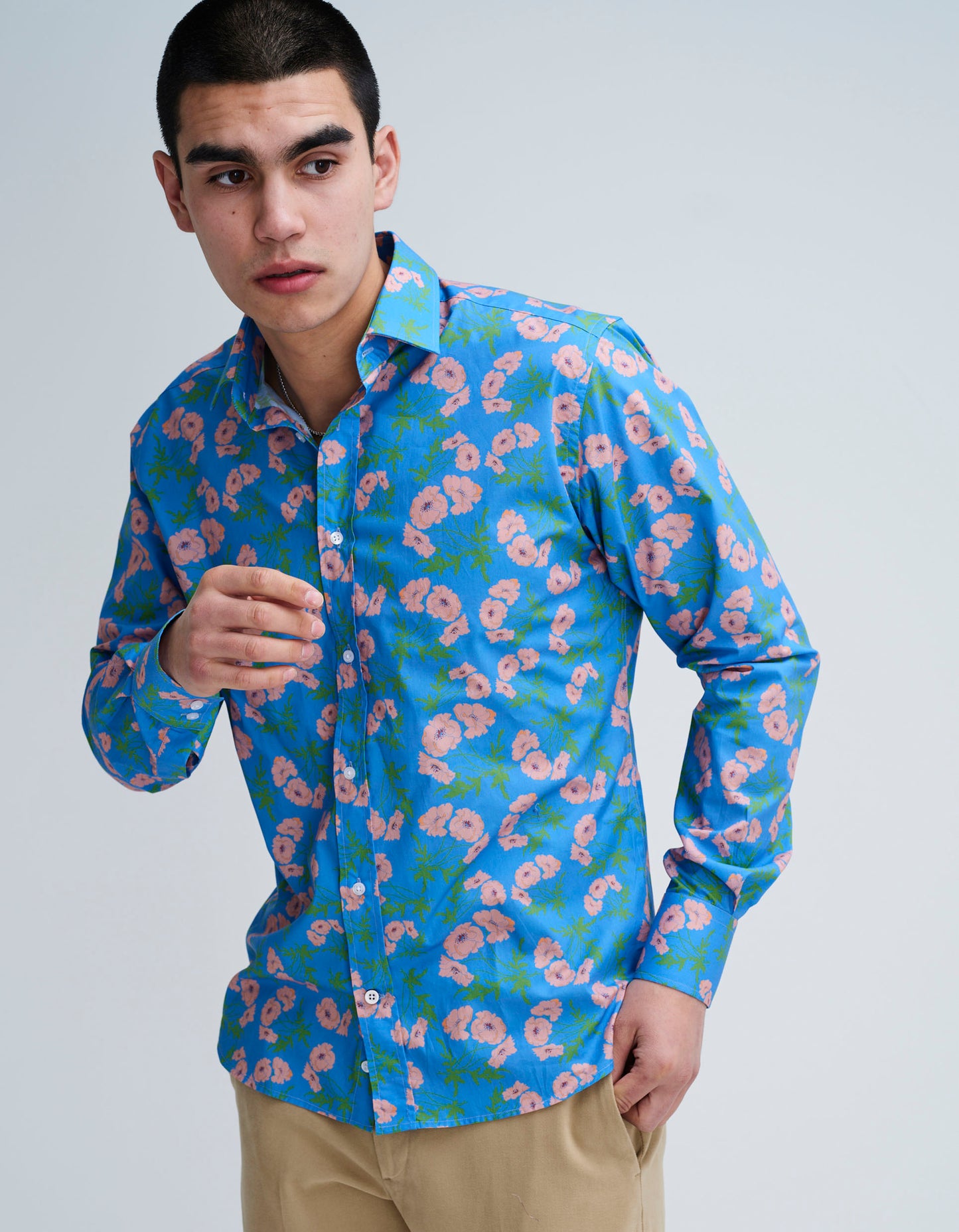 blue printed shirt for mens