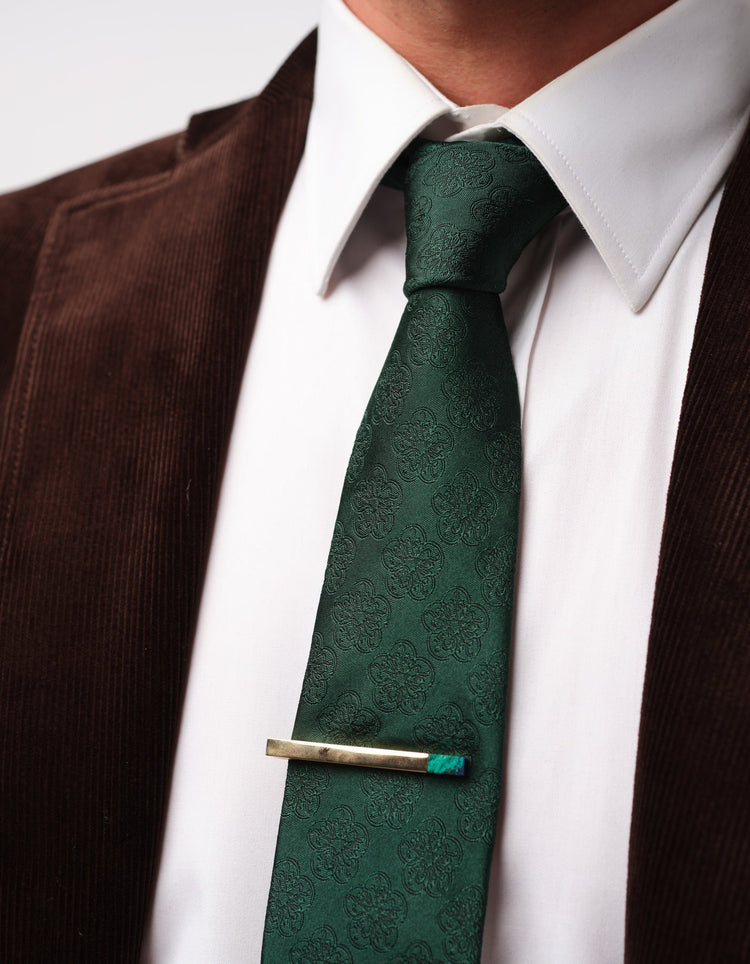 Gold Azurite Stone Tie Bar - Gresham Blake Online