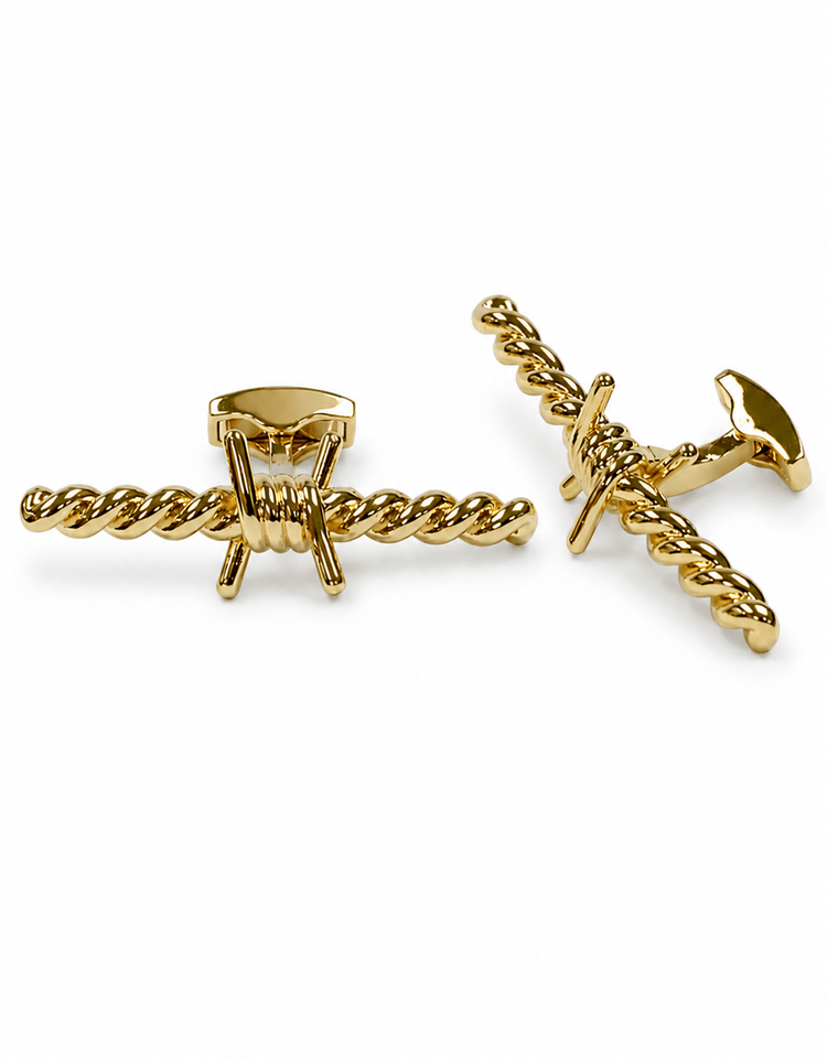 Gold Barbed Wire Cufflinks - Gresham Blake Online