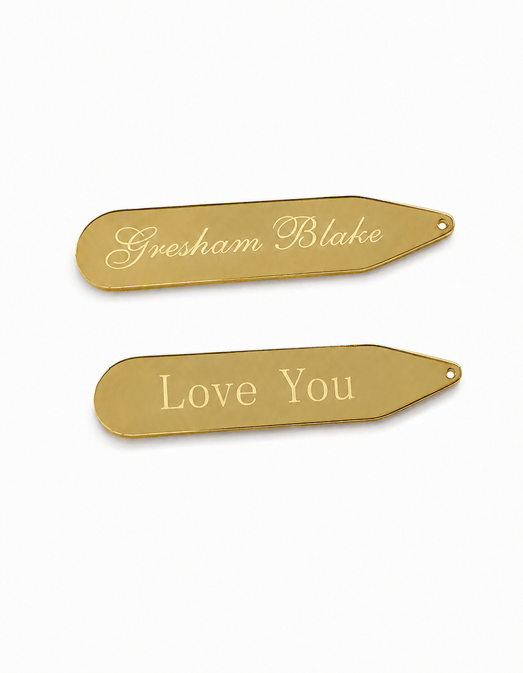 Gold "Love You" Collar Stays - Gresham Blake Online